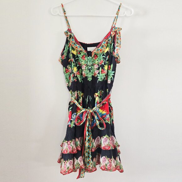 Camilla Dress Toucan Mini Button Down Frill Play Medium b96 - Picture 2 of 16